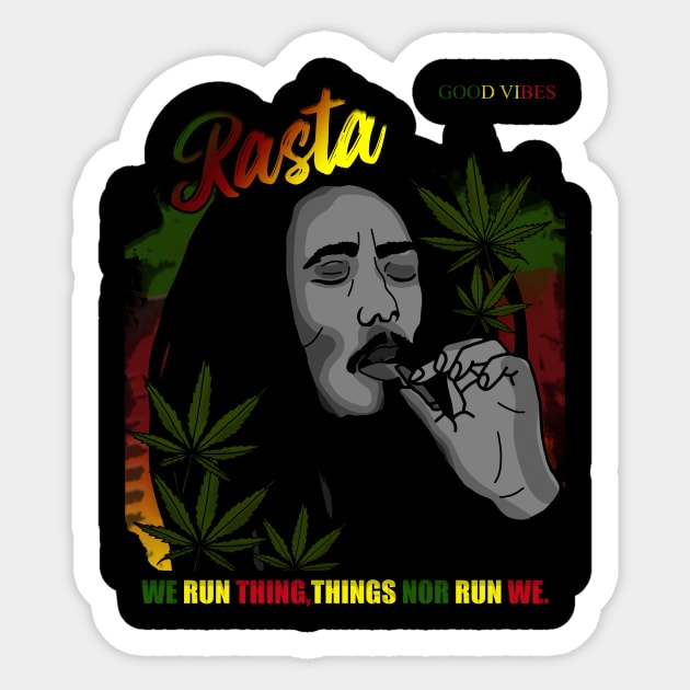 Rasta Man Catching A Vibes, Rasta Sticker by alzo